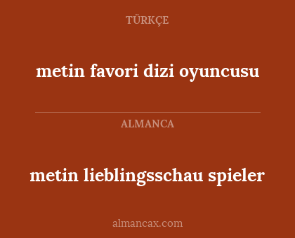 metin lieblingsschau spieler - metin favori dizi oyuncusu