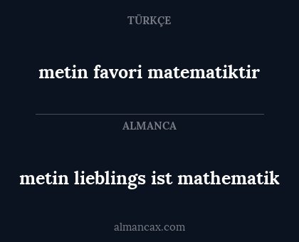 metin favori matematiktir - metin lieblings ist mathematik