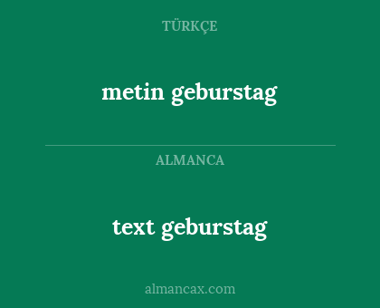 text geburstag - metin geburstag