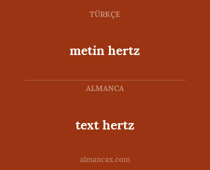 metin hertz - text hertz