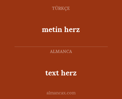 text herz - metin herz