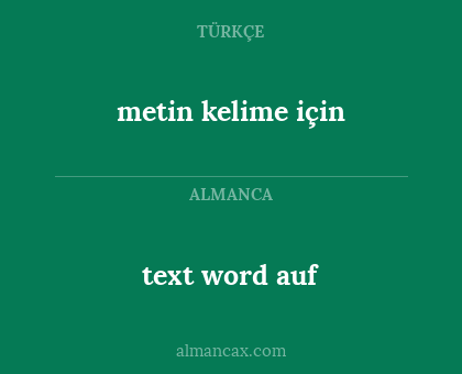 text word auf - metin kelime için