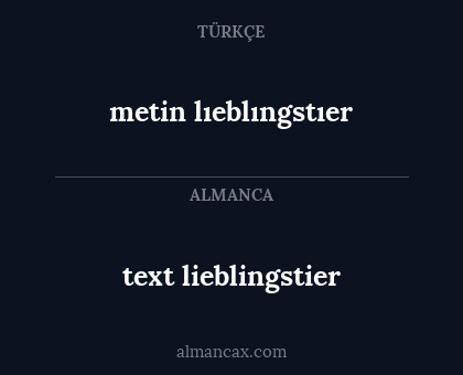 text lieblingstier - metin lıeblıngstıer