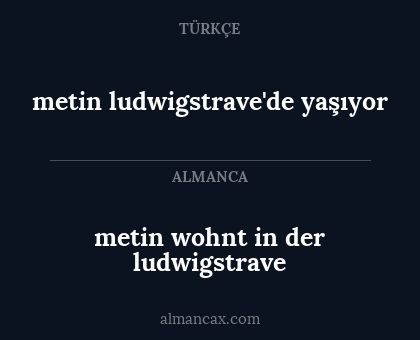 metin ludwigstrave'de yaşıyor - metin wohnt in der ludwigstrave
