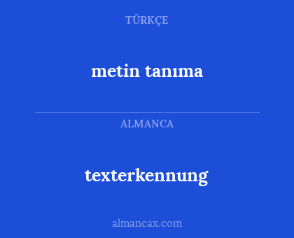 metin tanıma - texterkennung