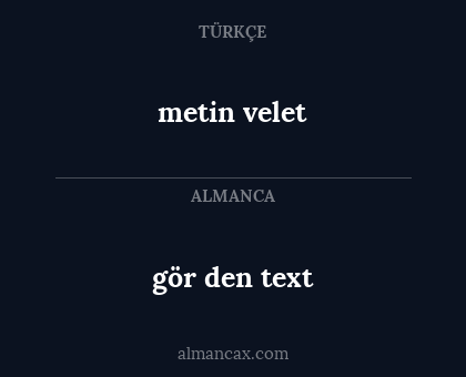metin velet - gör den text