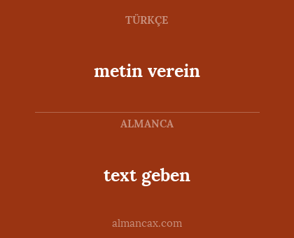 text geben - metin verein