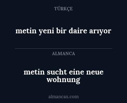 metin yeni bir daire arıyor - metin sucht eine neue wohnung