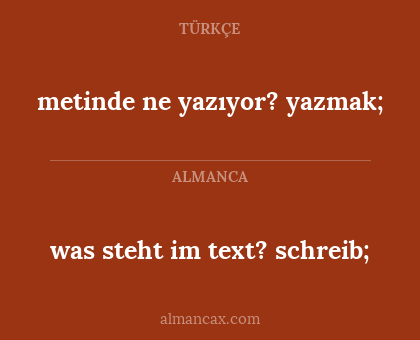 was steht im text? schreib; - metinde ne yazıyor? yazmak;