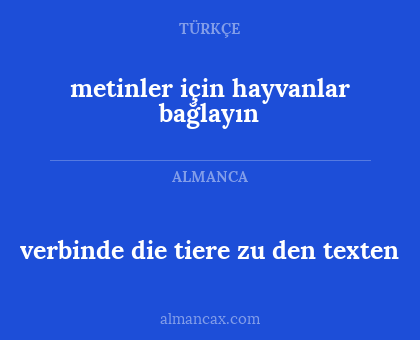 metinler için hayvanlar bağlayın - verbinde die tiere zu den texten