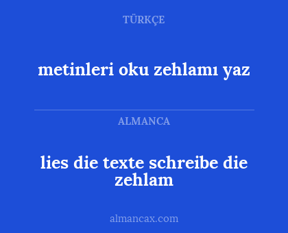 lies die texte schreibe die zehlam - metinleri oku zehlamı yaz