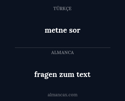 metne sor - fragen zum text