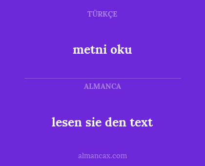 lesen sie den text - metni oku