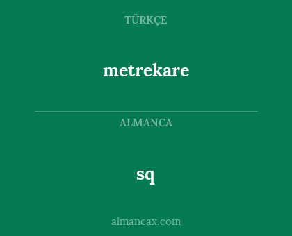 metrekare - sq
