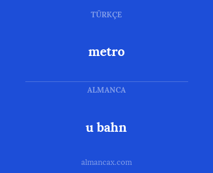 u bahn - metro