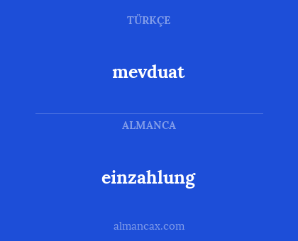 einzahlung - mevduat