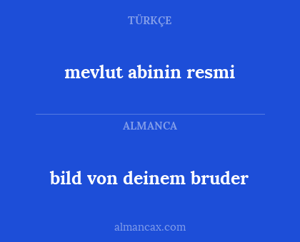 bild von deinem bruder - mevlut abinin resmi