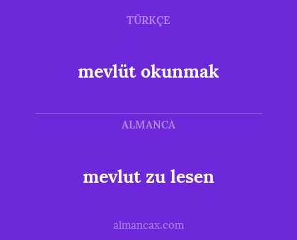 mevlüt okunmak - mevlut zu lesen