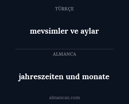 mevsimler ve aylar - jahreszeiten und monate