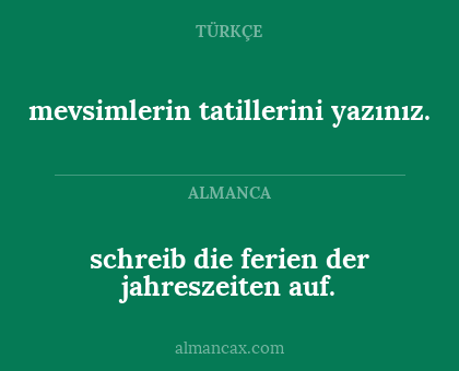 mevsimlerin tatillerini yazınız. - schreib die ferien der jahreszeiten auf.