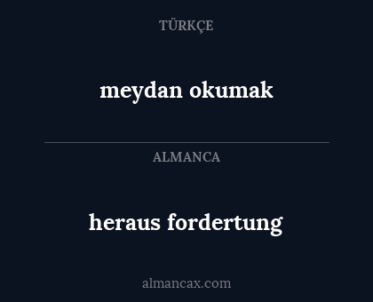 heraus fordertung - meydan okumak