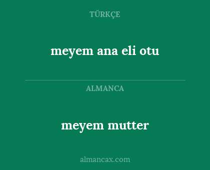 meyem mutter - meyem ana eli otu