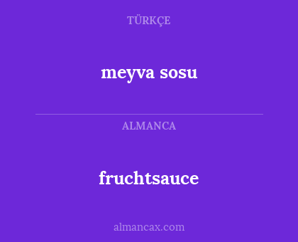 fruchtsauce - meyva sosu