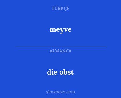 meyve - die obst