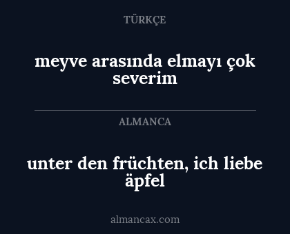 meyve arasında elmayı çok severim - unter den früchten, ich liebe äpfel