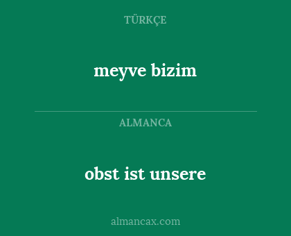 meyve bizim - obst ist unsere