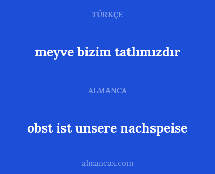 obst ist unsere nachspeise - meyve bizim tatlımızdır