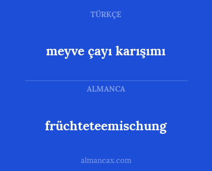 früchteteemischung - meyve çayı karışımı