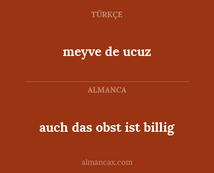 meyve de ucuz - auch das obst ist billig