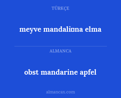 meyve
mandali̇na
elma - obst mandarine apfel