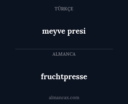 fruchtpresse - meyve presi