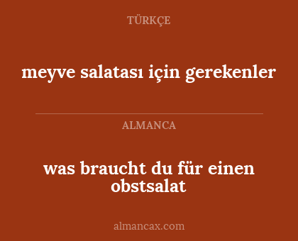 meyve salatası için gerekenler - was braucht du für einen obstsalat