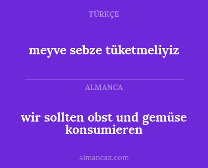 wir sollten obst und gemüse konsumieren - meyve sebze tüketmeliyiz