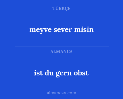 meyve sever misin - ist du gern obst
