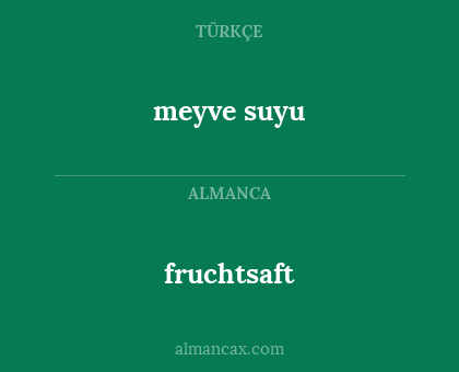 fruchtsaft - meyve suyu