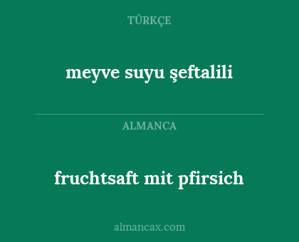fruchtsaft mit pfirsich - meyve suyu şeftalili