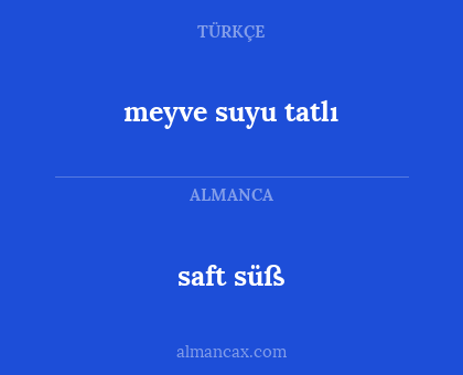 meyve suyu tatlı - saft süß