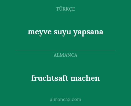 meyve suyu yapsana - fruchtsaft machen