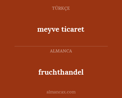 fruchthandel - meyve ticaret