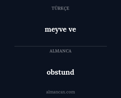 meyve ve - obstund
