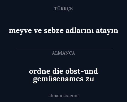 meyve ve sebze adlarını atayın - ordne die obst-und gemüsenames zu