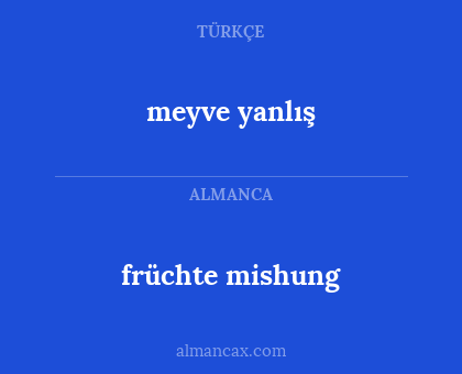 früchte mishung - meyve yanlış