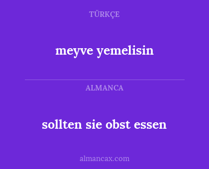 meyve yemelisin - sollten sie obst essen