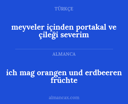 meyveler içinden portakal ve çileği severim - ich mag orangen und erdbeeren früchte