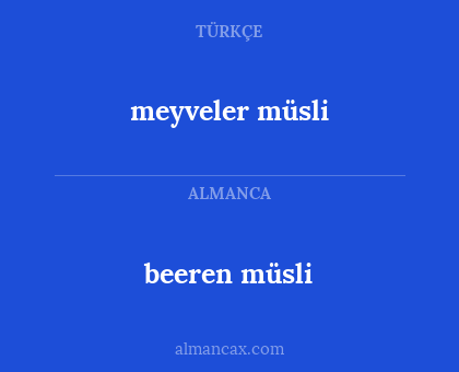 meyveler müsli - beeren müsli