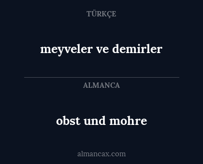 meyveler ve demirler - obst und mohre